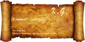 Kammer Gergő névjegykártya